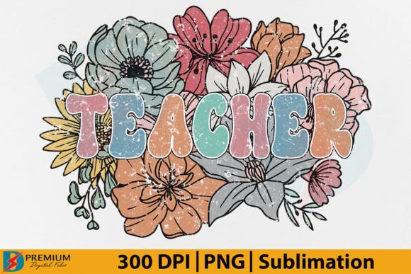 Download Retro Teacher PNG, Floral Flower Design - Premium Resources