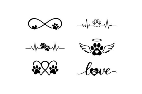 Download Pet Memorial Love Paw Symbol Set - Symbol set Collection