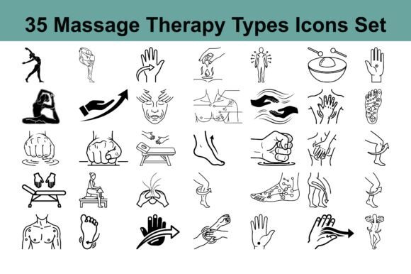 Download 35 Massage Therapy Types Icons Set - Icon Collection