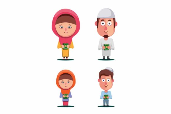 Download Muslim Family Hold Quran Symbol Set - Symbol set Collection