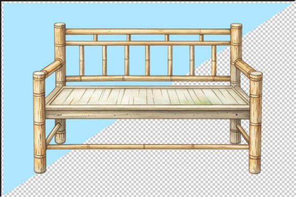 Download Rustic Bamboo Bench PNG - Premium Resources