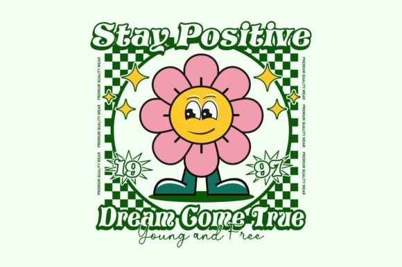 Download Cartoon Vintage Groovy Flower Design - Flower design Collection