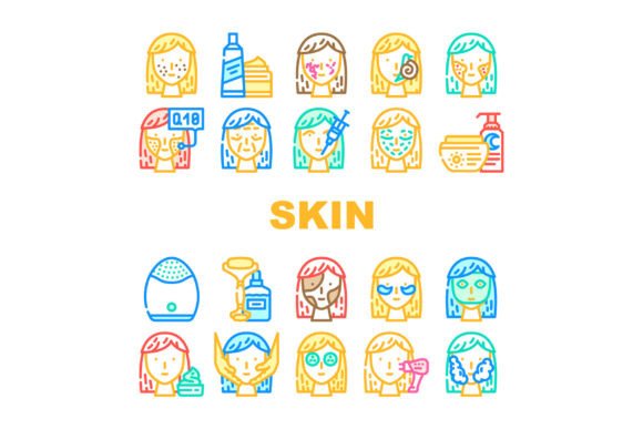 Download Facial Skin Care and Treatment Icons Set - Icon Collection
